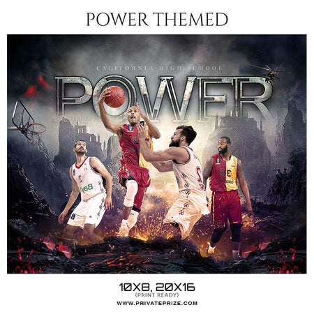 Power - Basketball Theme Sports Photography Template - PrivatePrize - Photography Templates