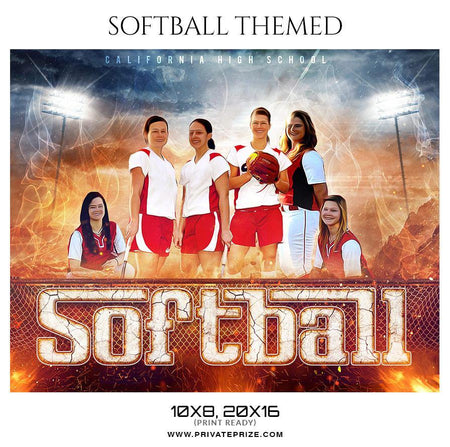 Softball - Sports Themed Photography Template - PrivatePrize - Photography Templates