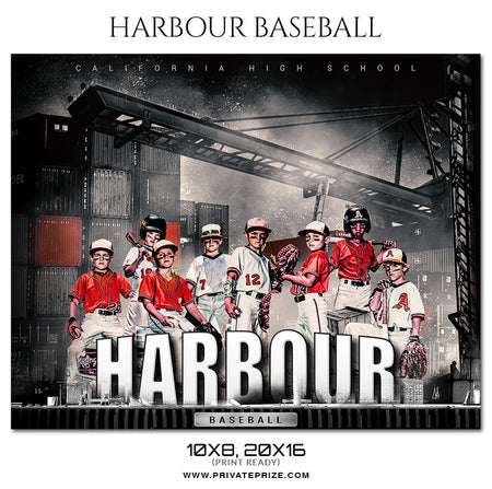HARBOUR BASEBALL Themed Photography Sports Template - Photography Photoshop Template