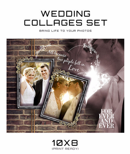 Wedding Collage Set - Whole Heart - Photography Photoshop Templates