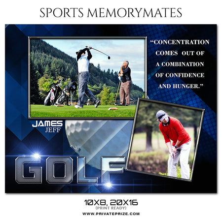 JAMES JEFF GOLF -  SPORTS PHOTOGRAPHY MEMORY MATE - Photography Photoshop Template