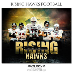 RISING HAWKS - FOOTBALL  Themed Sports Photography Template