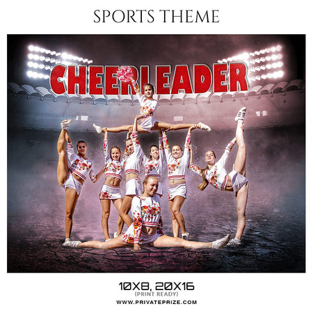 Cheerleaders - Sports Themed Photography Template - Photography Photoshop Template