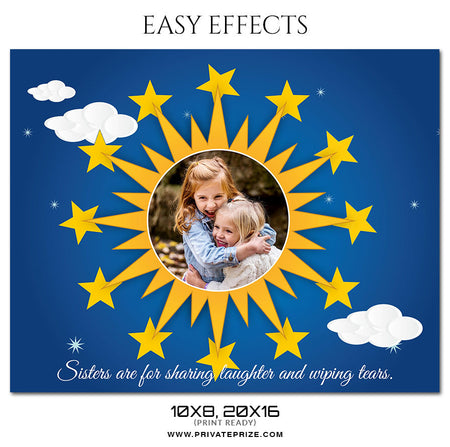 SISTERS - EASY EFFECTS KIDS PHOTOGRAPHY - Photography Photoshop Template