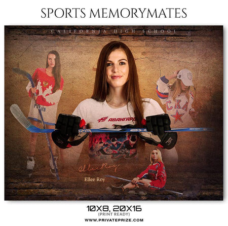 Ellee Roy - Ice Hockey Memory Mate Photoshop Template - PrivatePrize - Photography Templates