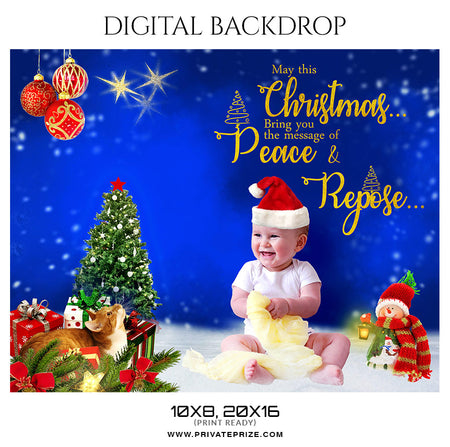 Christmas - Digital Backdrop Photographer Template - Photography Photoshop Template
