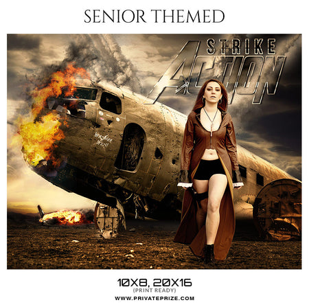 STRIKE ACTION - SENIOR THEMED - Photography Photoshop Template
