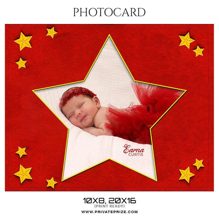 Earna Curtis - New Born Photo Card - PrivatePrize - Photography Templates