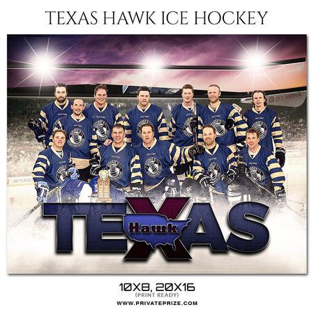 Texas Hawk - Themed Sports Photography Template - Photography Photoshop Template