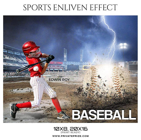 Edwin Roy - Baseball Sports Enliven Effect Photography Template - PrivatePrize - Photography Templates