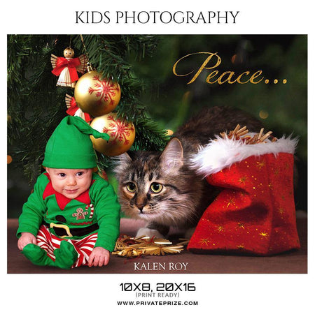 Kalen Roy - Christmas Kids Photography Photoshop Template - PrivatePrize - Photography Templates