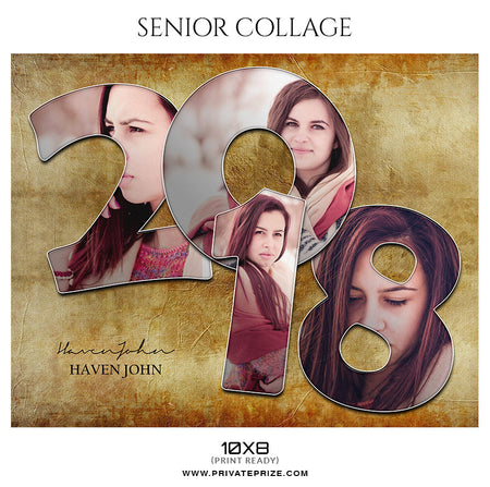 Haven John - Senior Collage Photography Template - Photography Photoshop Template