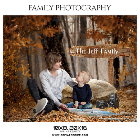 The Jeff Family - Kids Photography Photoshop Templates - Photography Photoshop Template