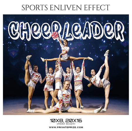 Cheerleader - Sports Enliven Effect Photoshop Template - Photography Photoshop Template
