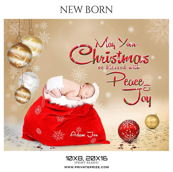 Adam Jon - Christmas New Born Photography Digital Backdrop - PrivatePrize - Photography Templates