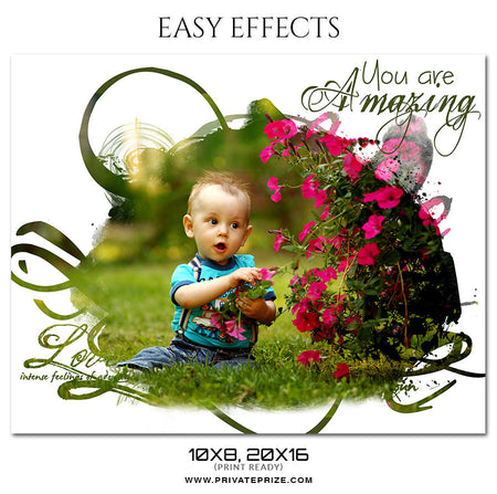 You Are Amazing - EASY EFFECTS KIDS PHOTOGRAPHY - Photography Photoshop Template