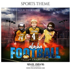 Alaska Football Champions - Football Themed Sports Photography Template