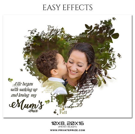 Mums Face - Heart Easy Effect - Photography Photoshop Template