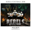 Rebels Football 2018 Themed Sports Photography Template - Photography Photoshop Template
