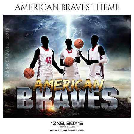 American Braves  - Basketball Theme Sports Photography Template - PrivatePrize - Photography Templates