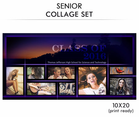Jefferson-Senior Collage Photoshop Template - Photography Photoshop Template