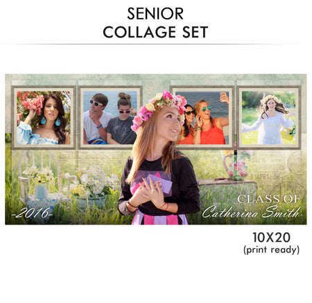 Catherina -Senior Collage Photoshop Template - Photography Photoshop Template