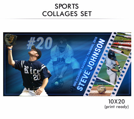 Johnson - Sports Collage Photoshop Template - Photography Photoshop Template