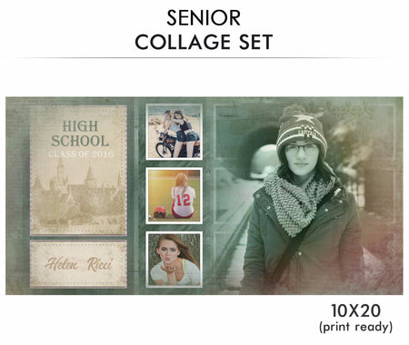 Helen - Senior Collage Photoshop Template - Photography Photoshop Template