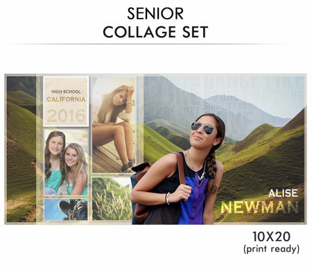Newman -Senior Collage Photoshop Template - Photography Photoshop Template