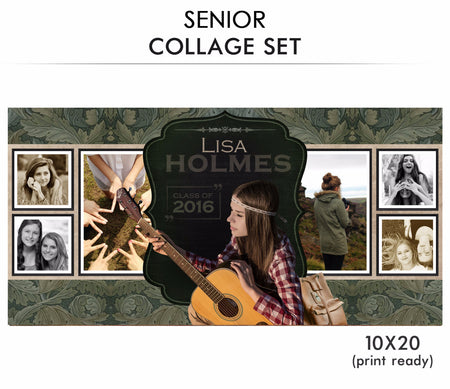 Lisa -Senior Collage Photoshop Template - Photography Photoshop Template