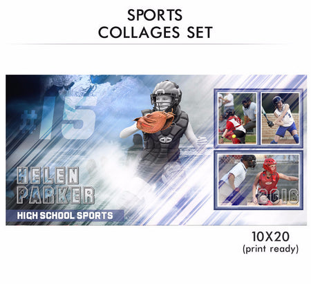 Helen - Sports Collage Photoshop Template - Photography Photoshop Template