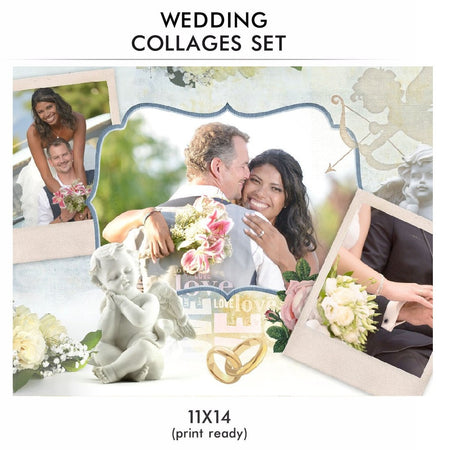 Wedding Collage Set - Love Story - Photography Photoshop Templates