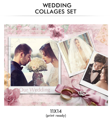 Wedding Collage Set - Kiss Now - Photography Photoshop Templates