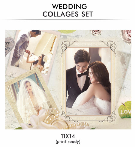 Wedding Collage Set - Love Moments - Photography Photoshop Templates