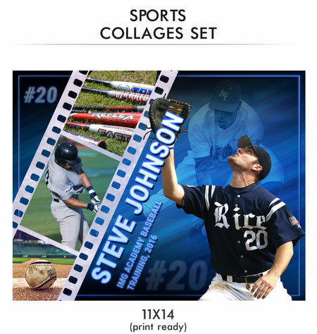 Johnson - Sports Collage Photoshop Template - Photography Photoshop Template