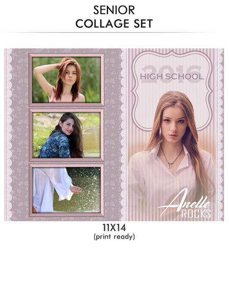 Anette-Senior Collage Photoshop Template - Photography Photoshop Template