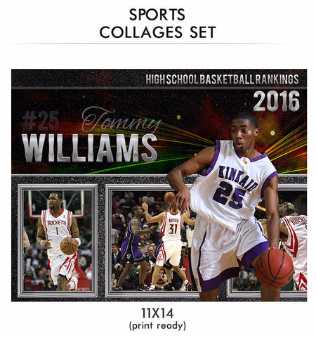 Williams - Sports Collage Photoshop Template - Photography Photoshop Templates