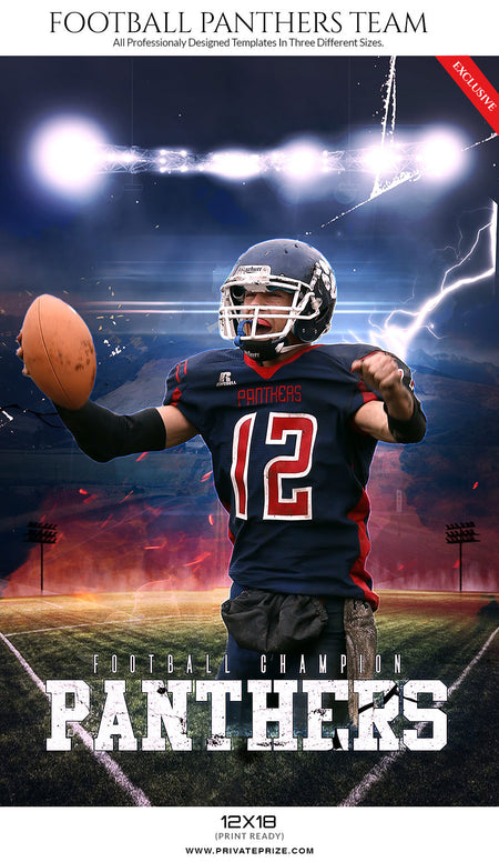 Panthers2017 Football Template -  Enliven Effects - Photography Photoshop Templates