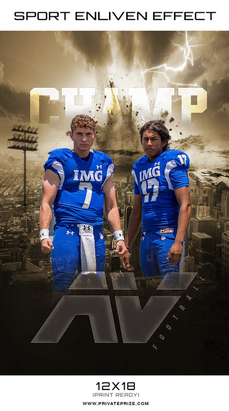 AV Football Champ 2017 -  Enliven Effects-Sports Template - Photography Photoshop Template