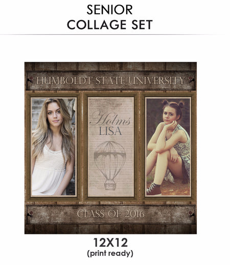 Lisa - Senior Collage Photoshop Template - Photography Photoshop Template