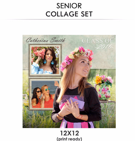 Catherina -Senior Collage Photoshop Template - Photography Photoshop Template
