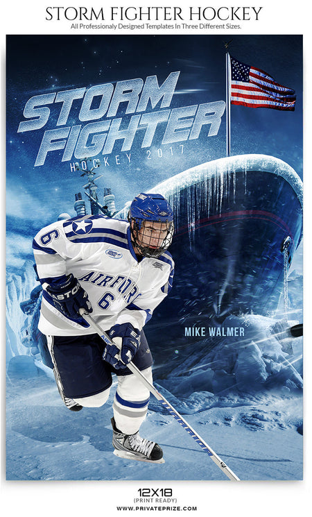 Storm Fighter Themed Sports Template - Photography Photoshop Template