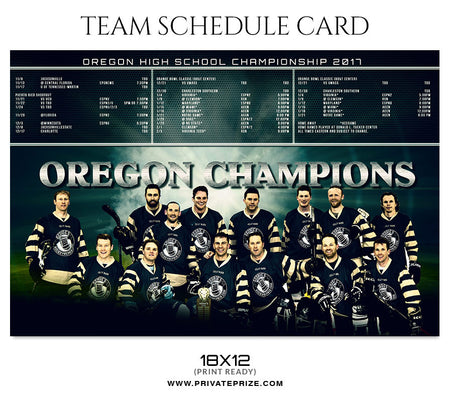 Team Schedule Card Sports Photography Photoshop Template