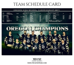 Oregon Champions Team Schedule Card
