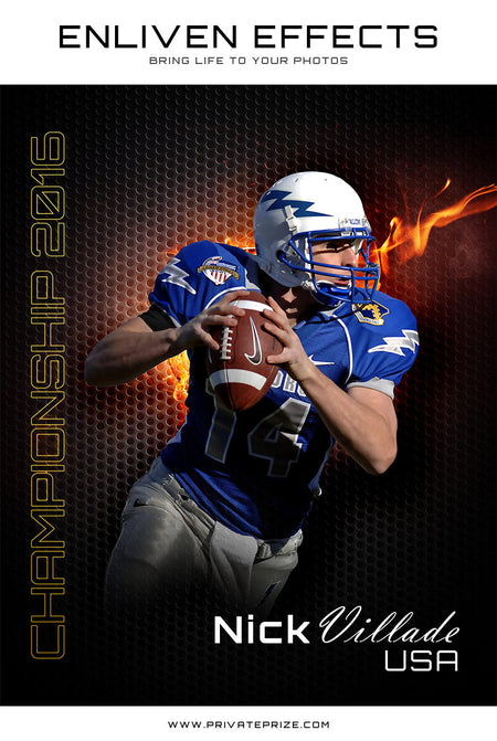 Sports Football Photography- Enliven Effects - Photography Photoshop Template