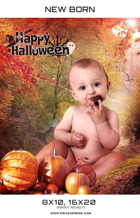 New Born Halloween Digital Background - Photography Photoshop Template