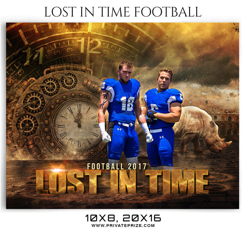 Lost in Time Football Themed Sports Photography Template - Photography Photoshop Template