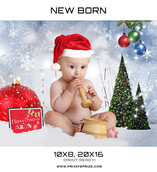 New Born Christmas Props - Digital Backdrop - Photography Photoshop Template