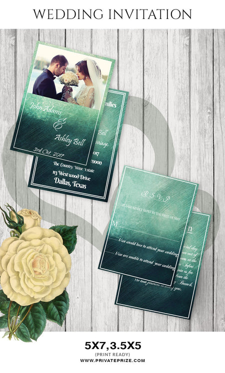 J & A Wedding Invitation Card - Photography Photoshop Template