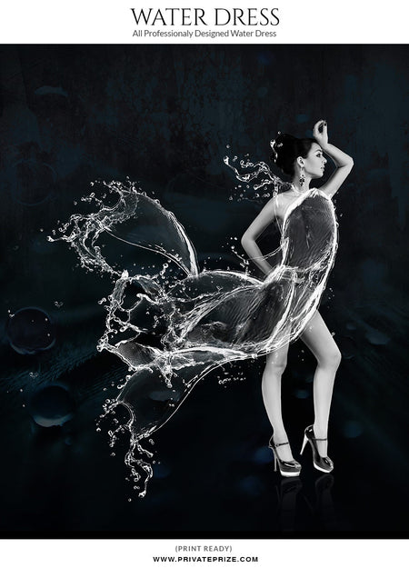 Water-Dress-Coral - Photography Photoshop Templates